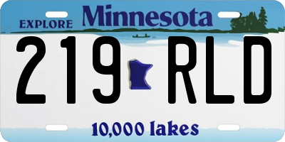 MN license plate 219RLD