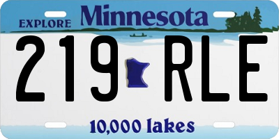 MN license plate 219RLE