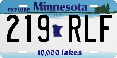 MN license plate 219RLF