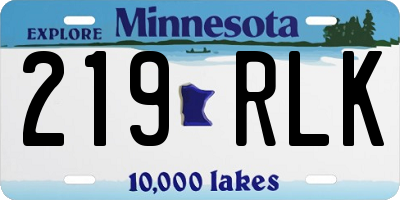 MN license plate 219RLK