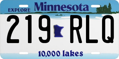 MN license plate 219RLQ