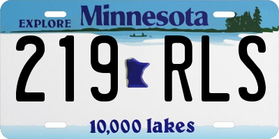 MN license plate 219RLS