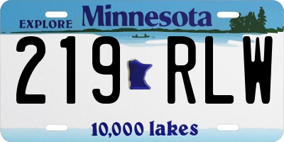 MN license plate 219RLW