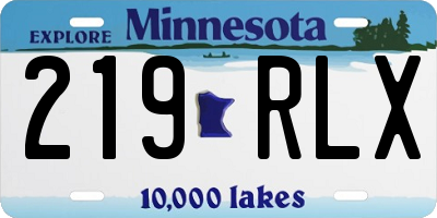 MN license plate 219RLX