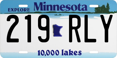 MN license plate 219RLY