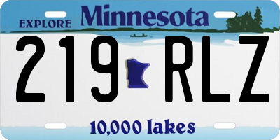 MN license plate 219RLZ