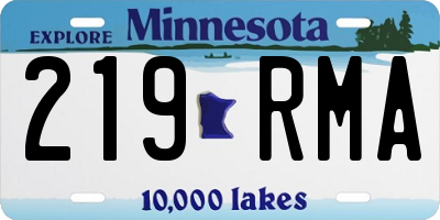 MN license plate 219RMA