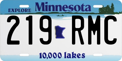 MN license plate 219RMC