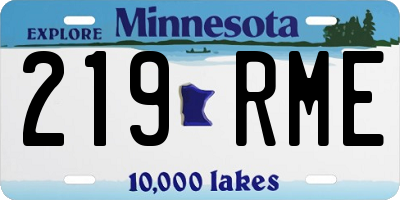 MN license plate 219RME