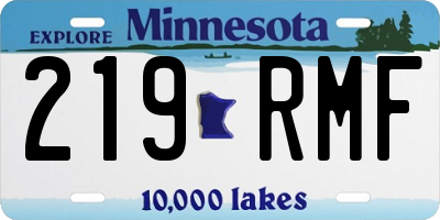 MN license plate 219RMF