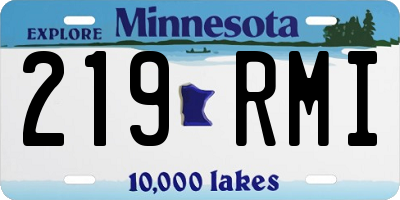 MN license plate 219RMI