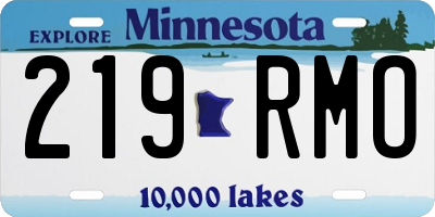 MN license plate 219RMO