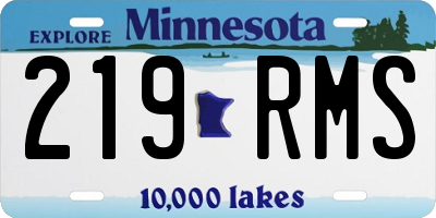 MN license plate 219RMS