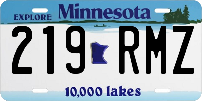 MN license plate 219RMZ