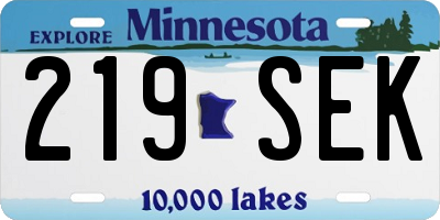 MN license plate 219SEK