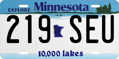 MN license plate 219SEU