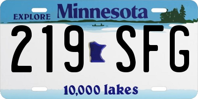 MN license plate 219SFG