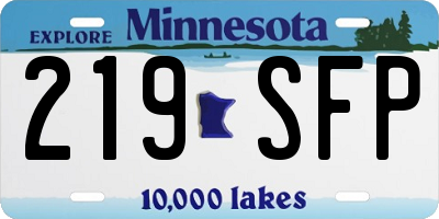 MN license plate 219SFP