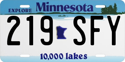 MN license plate 219SFY