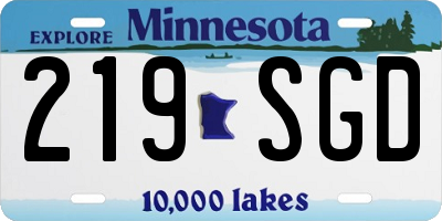 MN license plate 219SGD
