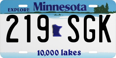 MN license plate 219SGK