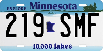 MN license plate 219SMF