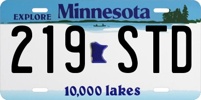 MN license plate 219STD