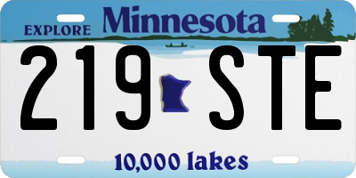 MN license plate 219STE