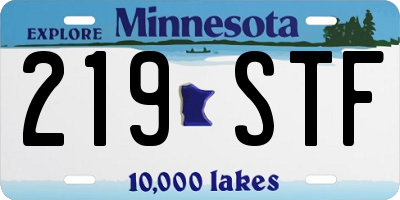MN license plate 219STF