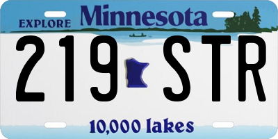 MN license plate 219STR