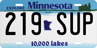 MN license plate 219SUP