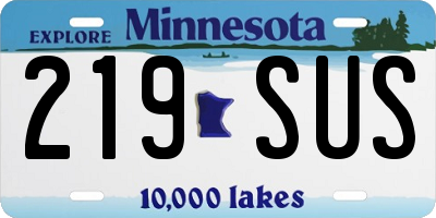 MN license plate 219SUS