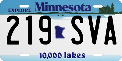 MN license plate 219SVA