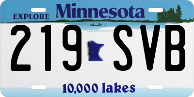 MN license plate 219SVB