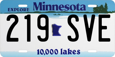 MN license plate 219SVE