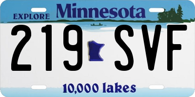 MN license plate 219SVF