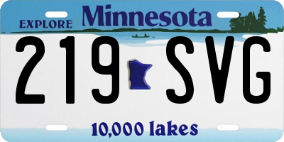 MN license plate 219SVG