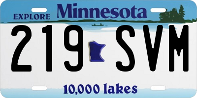 MN license plate 219SVM