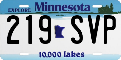 MN license plate 219SVP