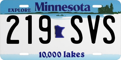 MN license plate 219SVS