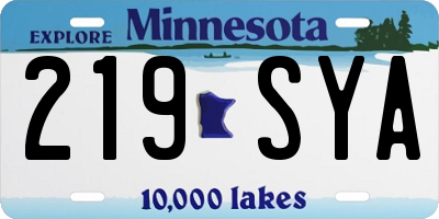 MN license plate 219SYA