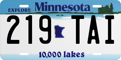 MN license plate 219TAI