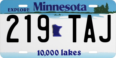 MN license plate 219TAJ