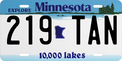 MN license plate 219TAN