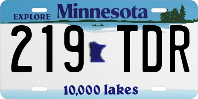 MN license plate 219TDR