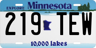 MN license plate 219TEW