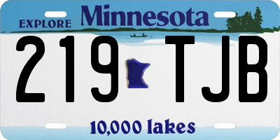 MN license plate 219TJB