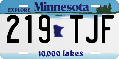 MN license plate 219TJF