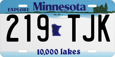 MN license plate 219TJK