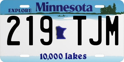 MN license plate 219TJM